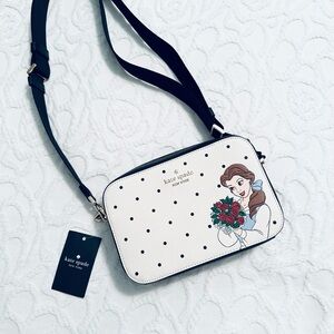 Kate Spade Black and White Crossbody Bag with Polka Dots